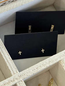 Accessories: Tiny Cross Stud Earrings