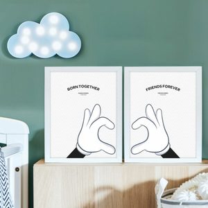 Products: hand heart, twins prints (x2)