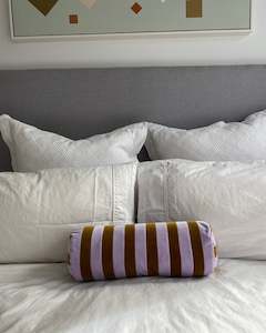 Christina Lundsteen: Christina Lundsteen Lavender and Caramel velvet cushion