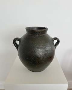 Medium 19th Century Spanish Catalan black clay jug