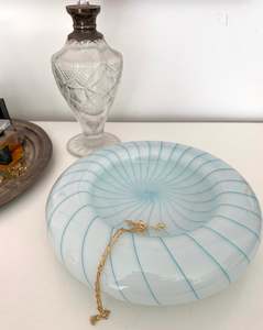Glassware: Striped Murano Bowl, signed