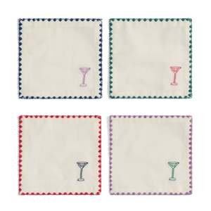 Zigzag cocktail napkins set of 4