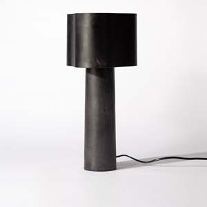 Table Lamp: Coy Table Lamp Short in Blackened Aluminium