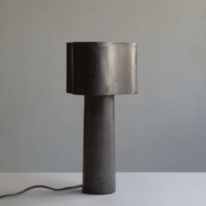 Table Lamp: Coy Table Lamp Tall in Blackened Aluminium