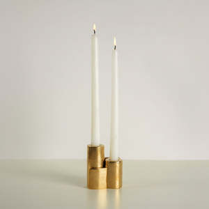 Homeware And Accessories: Snug Candle Holder in Brass (set of two)