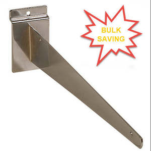 Slatwall Chrome Shelf Bracket 350mm - Bulk pack of 10 units