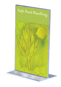 Freestanding Wall Mounted Acrylic Sheet Display Holders L T Base Sizes A3 A6: Acrylic T Base A6 Portrait Display Holder