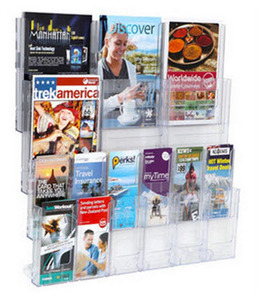 Lit Loc Wall Mounted Brochure Display System: Wall Mounted Lit Loc Display A4 x 6 plus DLE x 12