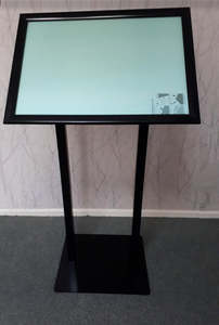 Poster Signage Display Stands: Interior  Black A2 Landscape Menu / Poster Display Stand Twin Suppports