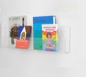 Wall Mounted Brochure Leaflet Holders: Wall Mounted  600mm Clear Acrylic U Fold Display Holder