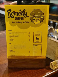 A6 Menu / Table Talker Wooden Base