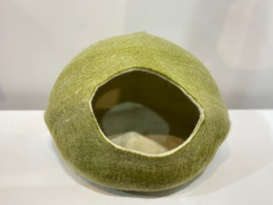 Wool And Sheep: Felted Cat Pods- Olive Green
