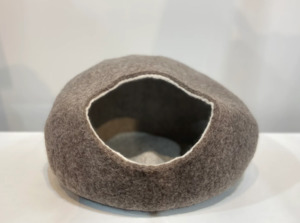 Felted Wool Cat Cave - Natural Brown