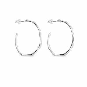 Clara Silver Hoops Circular Large