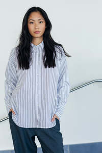 Oversized Striped Button Down Shirt