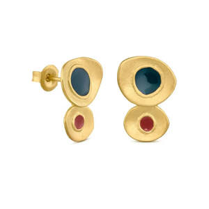 Favorita Colors Gold Studs- Double
