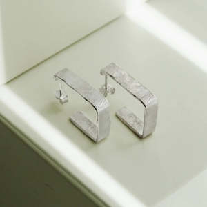 Lignis Silver-Plated Hoops- Large