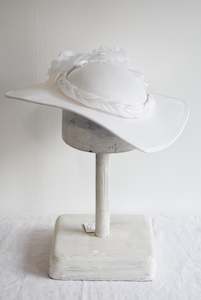 The Wedding Party: Stunning "Day at the Races", white heart hat NZ made