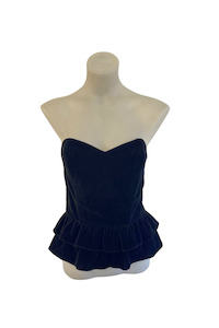 Vintage velvety corset top, S