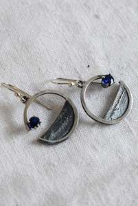 Bob Wyber Contemporary Nz Jewellery Artist: Bob Wyber silver + Sapphire earrings