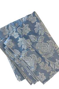 Fabrics: Glittery blue + silver fabric