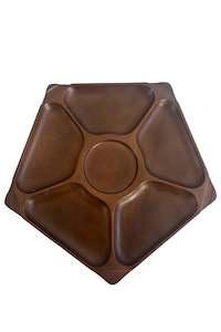 Lazy Susan wooden divider food platter