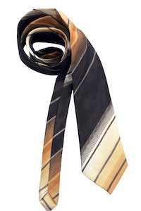 Mens Accessories: Goldleaf pure silk brown striped tie