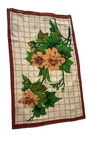 Under 20: Vintage brown florals tea towel