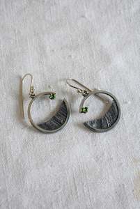Bob Wyber silver + Tsavorite garnet earrings