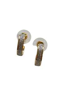 Gold sparkly mini hoop earrings