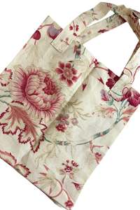 Frontpage: Super cute floral linen tote bag
