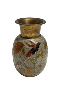 Beautiful floral brass vase handcrafted in India