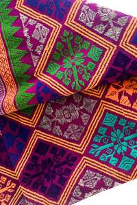 Fabrics: Vibrant colourful embroidered fabric