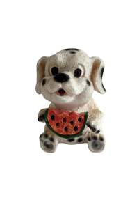 Vintage Dalmation eating watermelon
