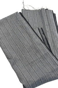 Fabrics: Grey pinstripe fabric