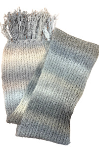 Nz Made: Beautifully soft grey gradient knitted scarf
