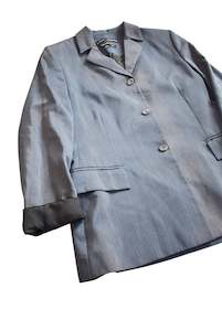 Nz Designers: Judith Malcolm NZ made metallic blue blazer, 10