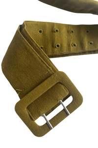 Mens: Green chunky linen belt