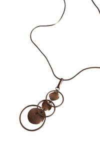 Jewellery: Copper toned cascading circles necklace