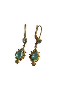 Jewellery: Vintage faux blue topaz earrings