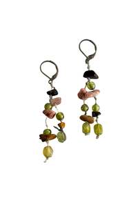 Jewellery: Semi-precious stones dangly earrings