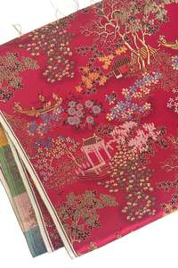 Fabrics: Beautiful red oriental satin fabric