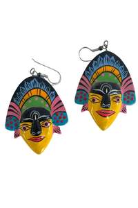 Vintage tribal mask earrings