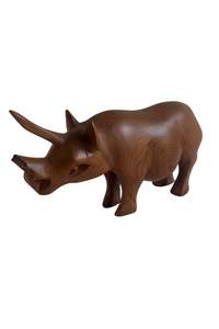 Wood carved Rhino