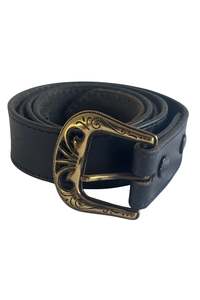Mens: Navy leather belt