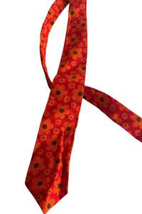 Retro orange flowers tie