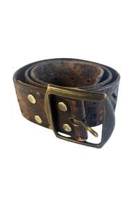 Mens: Vintage chunky leather belt