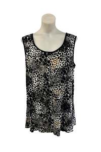 Womens: Amy Taylor NZ made animal print tank top, 16