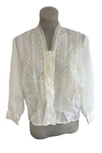 Womens: A Dawn Garment NZ made vintage lace top, S