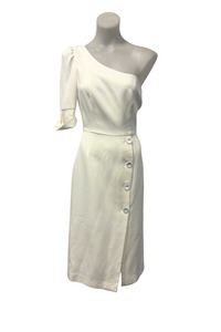 Sofia Irina white one shoulder dress